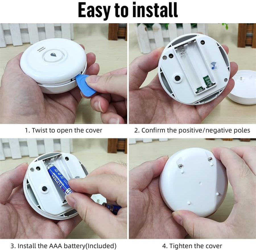 Detecteur de Fuite d'eau WiFi 2.4G Détecteur d'eau Incluses Piles 3 pièces Capteur d'eau Compact pour Détecter Une Inondation avec Une Alarme de 100 DB