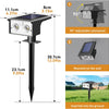 Lot de x2 Lampe Solaire Exterieur Detecteur de Mouvement, 6500K Lumiere Extérieur Puissant, 3 Modes Spot Solaire IP65 Étanche Eclairage, Projecteur Solaire pour Jardin Chemins Blanc Froid