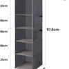 Range Chaussures Suspendu 5 Compartiments Rangement Armoire Pliable Organiseur Vêtements Chaussures