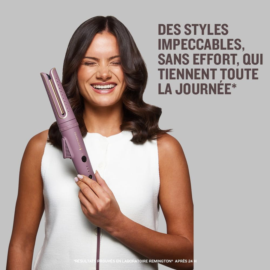 Remington AirVive Boucleur à cheveux Fer à boucler rotatif Technologie Ionic Air : boucles de longue durée revêtement ultra-céramique de haute qualité avec micro-actifs,écran LED 160-210°C