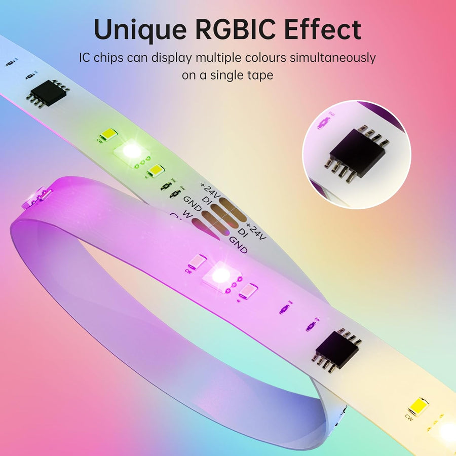 Ruban LED RGBIC 10M Controle App Smartphone Synchronisation Musique
