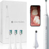 Brosse à dents électrique sonique - Brosse à dents électrique visuelle pour adultes et enfants - Avec 3 modes et minuterie - Étanchéité IPX7 - Batterie longue durée de 45 jours BLANC