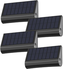 Lot de x4 Lampes Murales Solaires LED Blanc Chaud à Fixer Taille 11x3x6cm