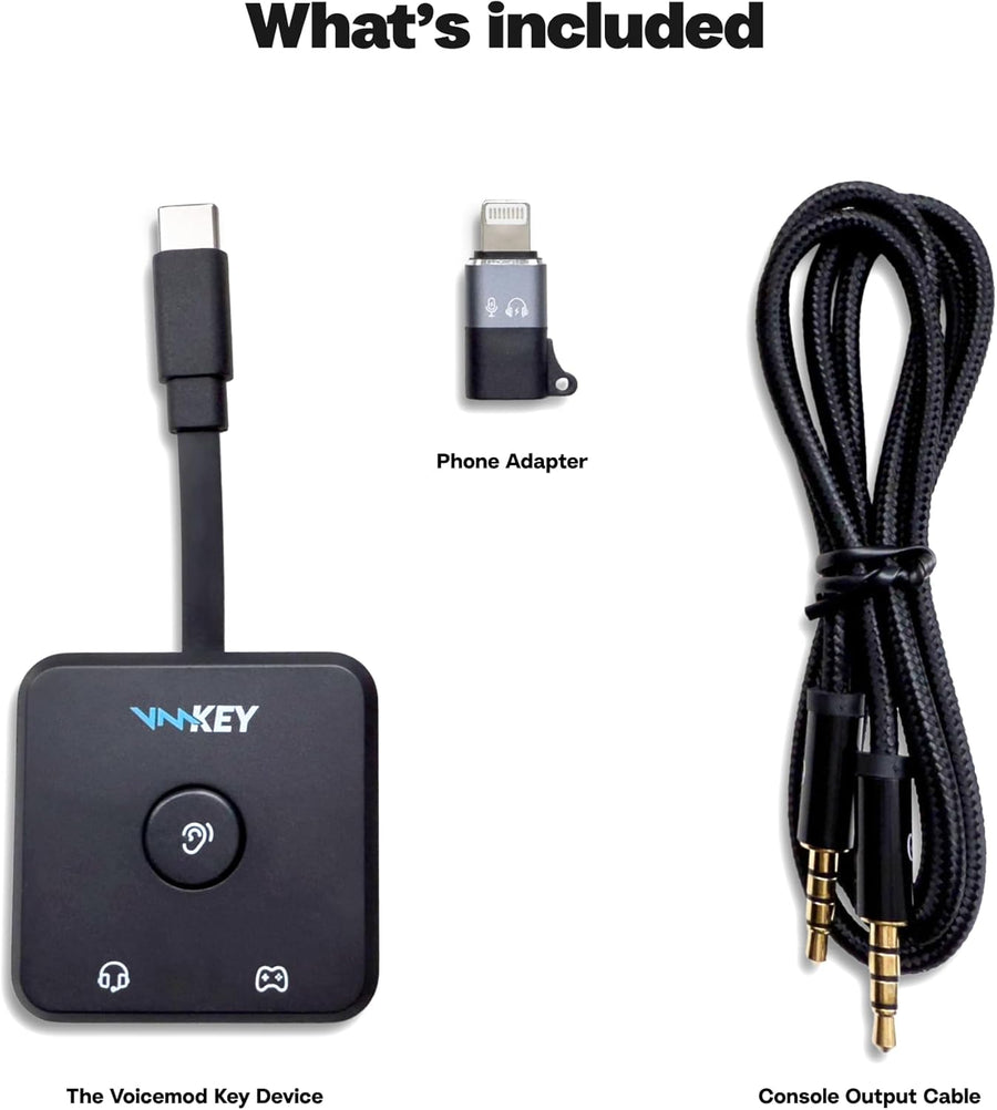 Voicemod Key - Changeur vocal et carte son VMKey en temps réel pour consoles de jeu Compatible avec PS5, PS4, XBOX, SWITCH2