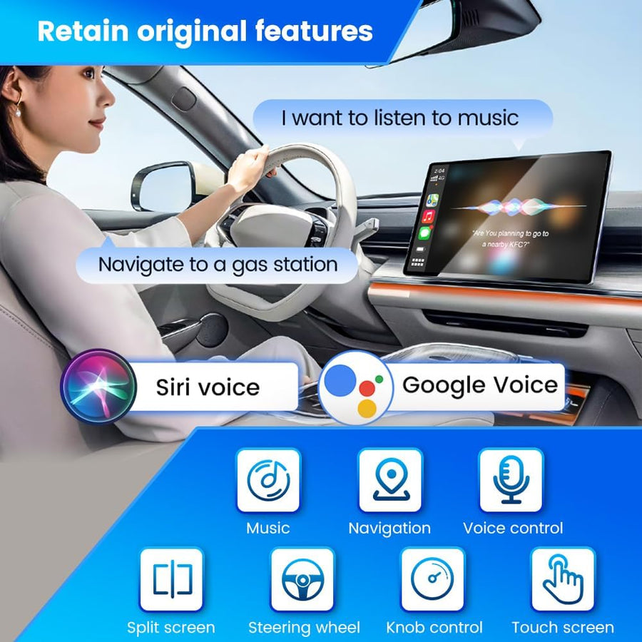 AIBOX-Lite Boîte multimédia 3 en 1 Système Android indépendant / CarPlay sans fil / Android Auto sans fil, convient pour les véhicules équipés de CarPlay filaire / Android Auto