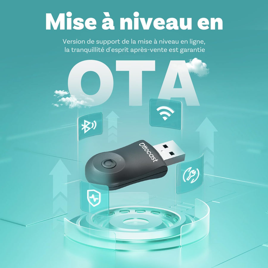 Adaptateur sans Fil Android Auto et Carplay Brancher et à Jouer WiFi 5,8 GHz, Conversion Filaire en Dongle Carplay sans Fil Voitures Compatibles avec AA Filaire et CP