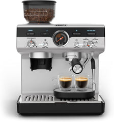 KRUPS Precision, Machine espresso manuelle avec broyeur, Barista, Espresso parfait, Interface intuitive avec accès direct aux réglages, XP801T10, Aluminum
