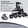 Rollers Enfants Patins à Roulettes Intérieur Extérieur Taille Réglable 34-37 NOIR/BLANC