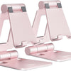Lot de x2 Support Smartphone Portable Pliables Réglables Compatible Tous Téléphones ROSE DORE