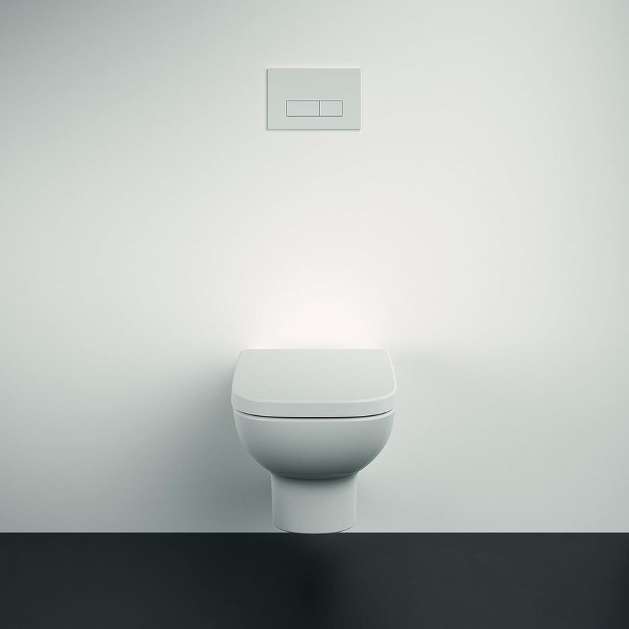 Kit WC sans rebord RimLS+ + abattant Softclose (abaissement automatique) BLANC