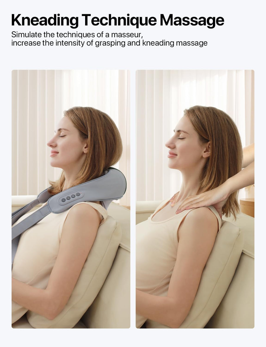 Appareil de Massage Shiatsu Nuque Dos avec Chaleur Sans fil