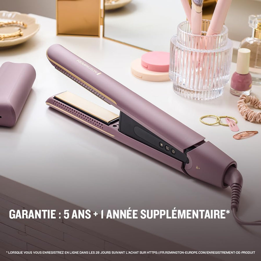 Remington AIRvive Lisseur Cheveux Technologie Ionic Air : résultats de coiffage longue durée Revêtement ultra-céramique avec micro-actifs plaques étroites,écran LCD, 150-230°C Fer à lisser
