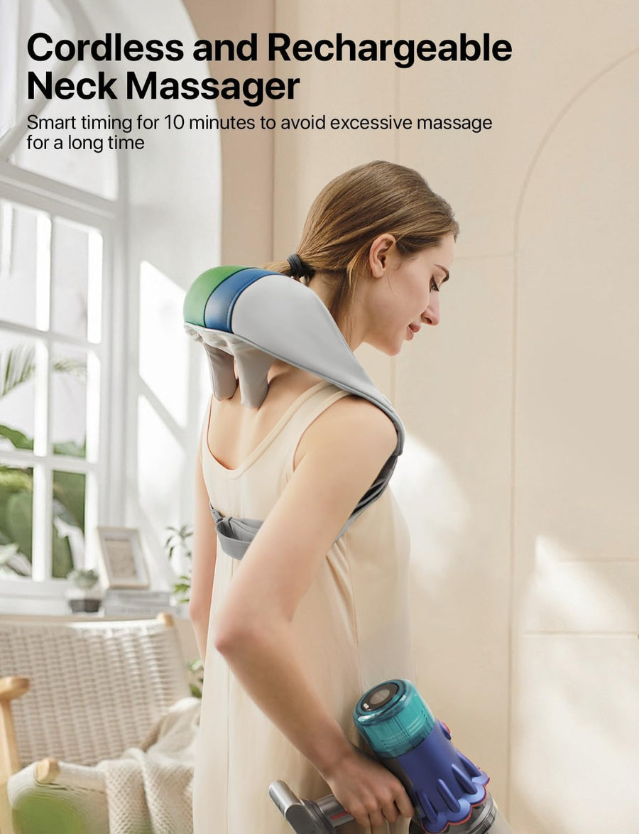 Appareil de Massage Shiatsu Nuque Dos avec Chaleur Sans fil
