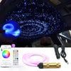 Kit plafonnier ciel étoilé en fibre optique pour voiture, application Bluetooth, kit d'éclairage avec télécommande RF, lumières optiques RGBW en fibre optique avec 160 pièces