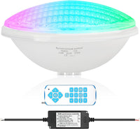 Eclairage LED Piscine PAR56, 36W Projecteur Piscine RGBW Multicolore Synchroniseur Externe avec Télécommande IP68, AC 12V