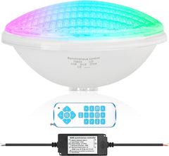 Eclairage LED Piscine PAR56, 36W Projecteur Piscine RGBW Multicolore Synchroniseur Externe avec Télécommande IP68, AC 12V