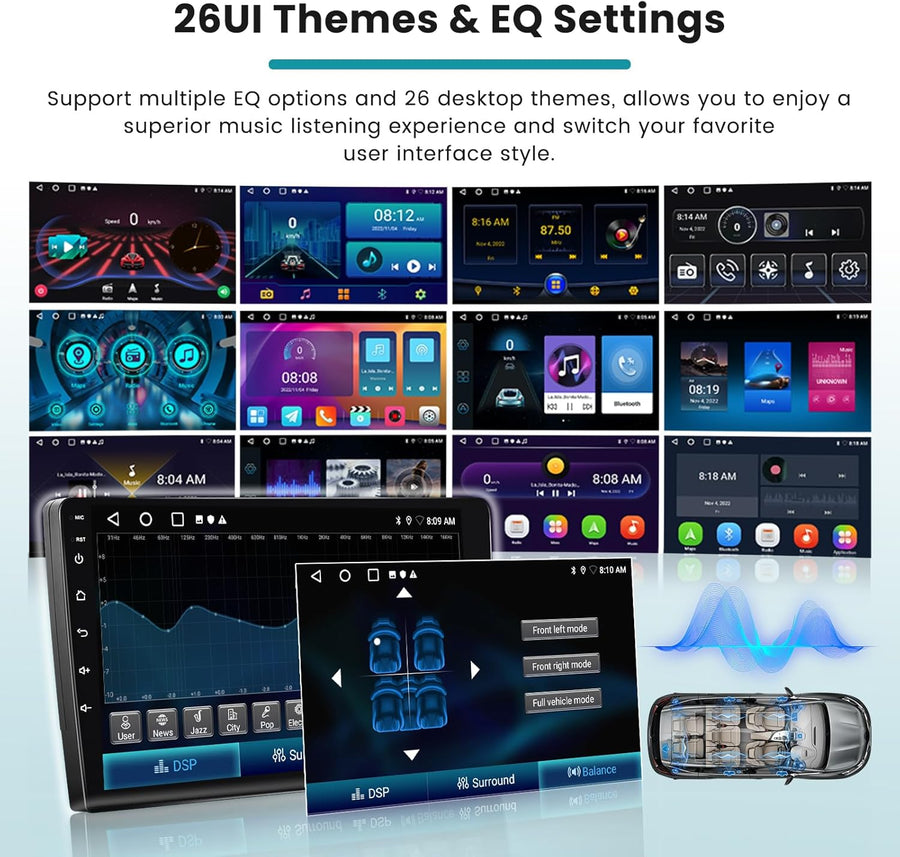 Autoradio 2G+64G pour Renault Clio 3 2005-2014 avec Carplay Android Auto, 9 Pouces Écran Tactile Android 15 Radio avec Lien Miroir FM/RDS EQ WiFi Bluetooth GPS SWC Caméra