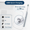 Brosse à dents électrique sonique - Brosse à dents électrique visuelle pour adultes et enfants - Avec 3 modes et minuterie - Étanchéité IPX7 - Batterie longue durée de 45 jours BLANC