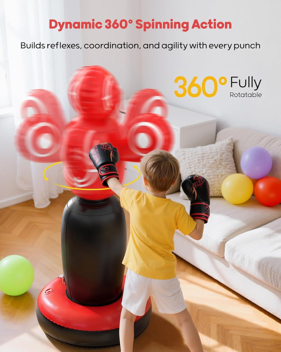 Sac de frappe gonflable stable de 160 cm avec gants de boxe