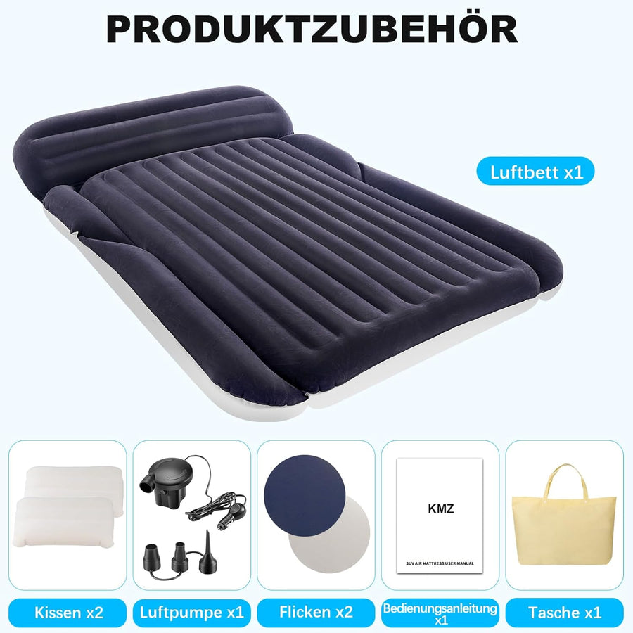 Matelas gonflable pour SUV avec pompe - Matelas gonflable de voiture d'extérieur pour dos SUV - Matelas de couchage portable BLEU