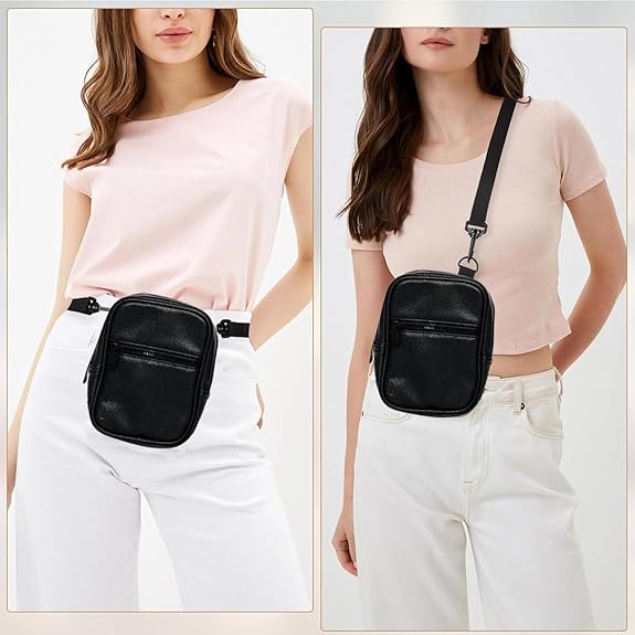 Sacoche Bandoulière Cuir Sacoche Homme et Femme Sacs à Bandoulière Petit Shoulder Bag Crossbody NOIR