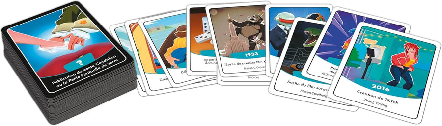 Asmodee - Timeline Jeux & Loisirs - Jeu de Société Culturel pour Enfants dès 8 Ans - Jeu de Cartes Familial - Devinez Les Dates des Evènements - 2 à 6 Joueurs