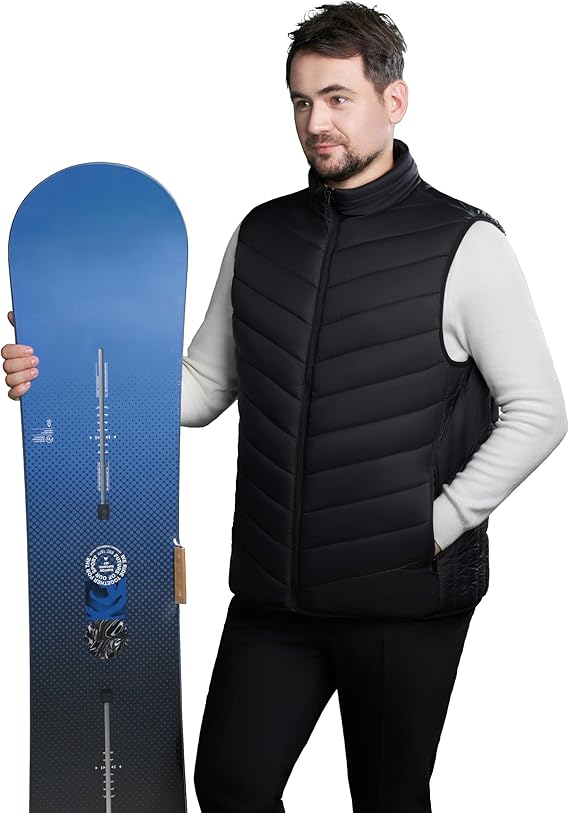 Gilet Sans Manche Veste Hivernale Lavable et Chaude Moto Ski Randonnée Camping Taille S