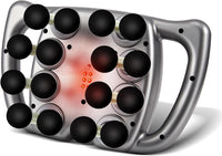 Pistolet de massage à 16 têtes, 100 niveaux et 9 modes Massage Gun Deep Tissue, avec lumière rouge pour soulager, batterie 2000 mAh, appareil de massage dorsal 30 kg de poussée