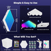 x6 Pièces Lampe LED RGB Synchronisation Musique Applique Murale Décorative