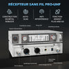 Kit Micro sans Fil UHF Modèle K120 avec 2 Micro Dynamiques en Métal Auto Scan Portée 120m Récepteur Double Canal Idéal pour Chant, Karaoke, Fête BLANC
