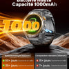 Montre Connectée Homme avec Appel Bluetooth-1000mAh Batterie,1.75" HD Grand Écran/LED Lampe,24/7 Sommeil/Fréquence Cardiaque,110 Sportifs IP68 Étanche Smartwatch Homme pour Android iOS