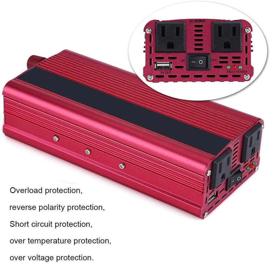 Power Inverter, 2000W DC 12V à AC 110V Car Power Inverter Converter Adaptateur de Chargeur USB