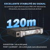 Micro sans Fil UHF, Set de 2 Microphones à Main Dynamiques en Métal, Auto Scan, Portée 120 m, Récepteur Double Canal, Idéal pour Chant, Karaoke, Fête, DJ, Église – K120 NOIR