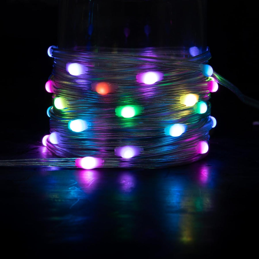 Guirlande lumineuse wifi mini LED RGB Premium USB - Commande Vocale Adaptateur secteur double USB 2A inclus - 100 LED 10 mètres Compatible Assistant vocaux