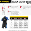 CRESSI Tiburon Man Shorty Wetsuit 2mm Combinaison Plongée Courte Natation Sport Aquatique Néoprène/Elastane Ultra-Extensible Taille S