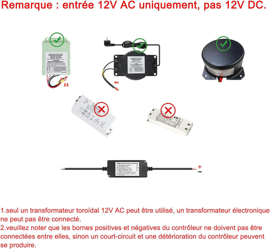 Eclairage LED Piscine PAR56, 36W Projecteur Piscine RGBW Multicolore Synchroniseur Externe avec Télécommande IP68, AC 12V