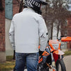 Blouson Moto Homme Taille L 4 Saisons – Veste Moto Textile Respirante et Coupe-Vent avec Protections CE aux Épaules et Coudes, Doublure Amovible, Confortable pour Route et Touring BLANC