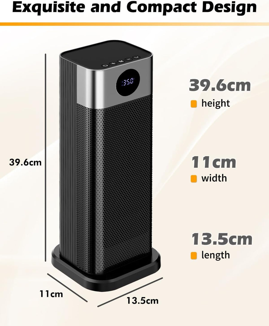 Chauffage d'appoint Electrique 2000W, Radiateur Soufflant céramique avec 70°Oscillation, 4 Modes, Thermostat, Minuterie 12H, Télécommande, Chauffage Soufflant pour Chambre Maison Intérieur