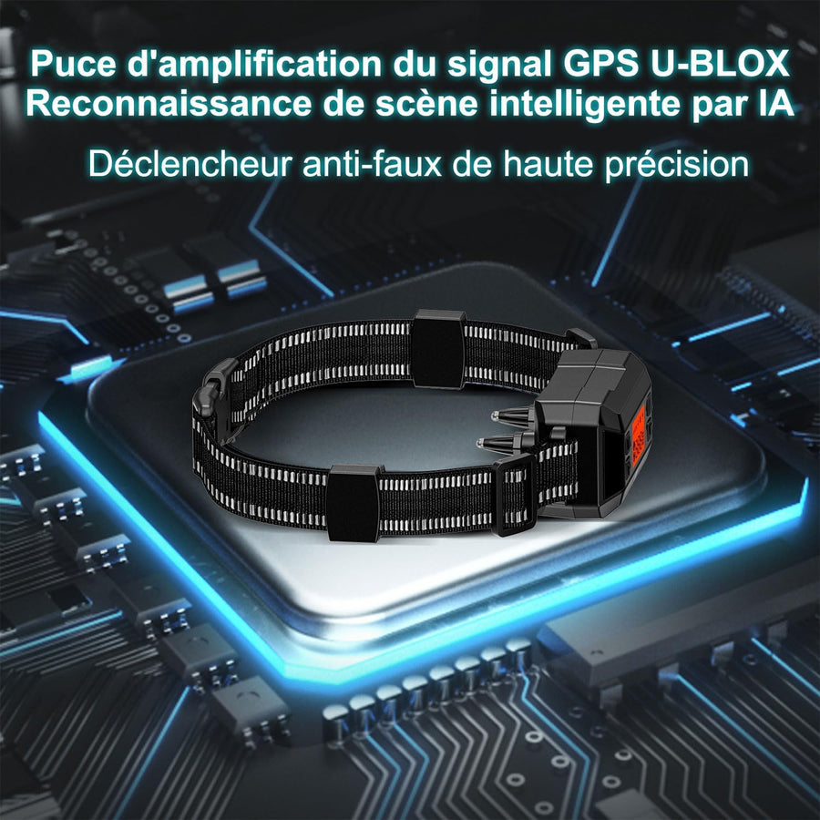Clôture GPS sans Fil pour Chiens, pour Grands Espaces Ouverts et Utilisation en Extérieur, Étanche Précise Électrique Système Clôture Collier avec la Nouvelle Puce Signal GPS, Rayon 30-916m