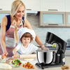 Batteur Sur Socle, 5.5 Qt, 10 Vitesses, TêTe Inclinable, Batteur De Cuisine Avec Bol En Acier Inoxydable, Crochet à Pâte, Fouet, Batteur, Séparateur De Blancs D'Œufs NOIR