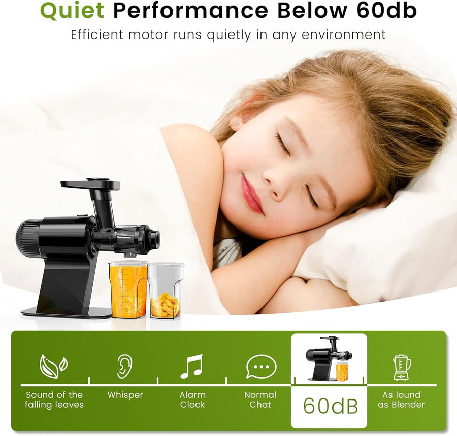 Presse-Agrumes à Froid Presse-Agrumes à Mastiquer Fonction Inversion Moteur Silencieux NOIR