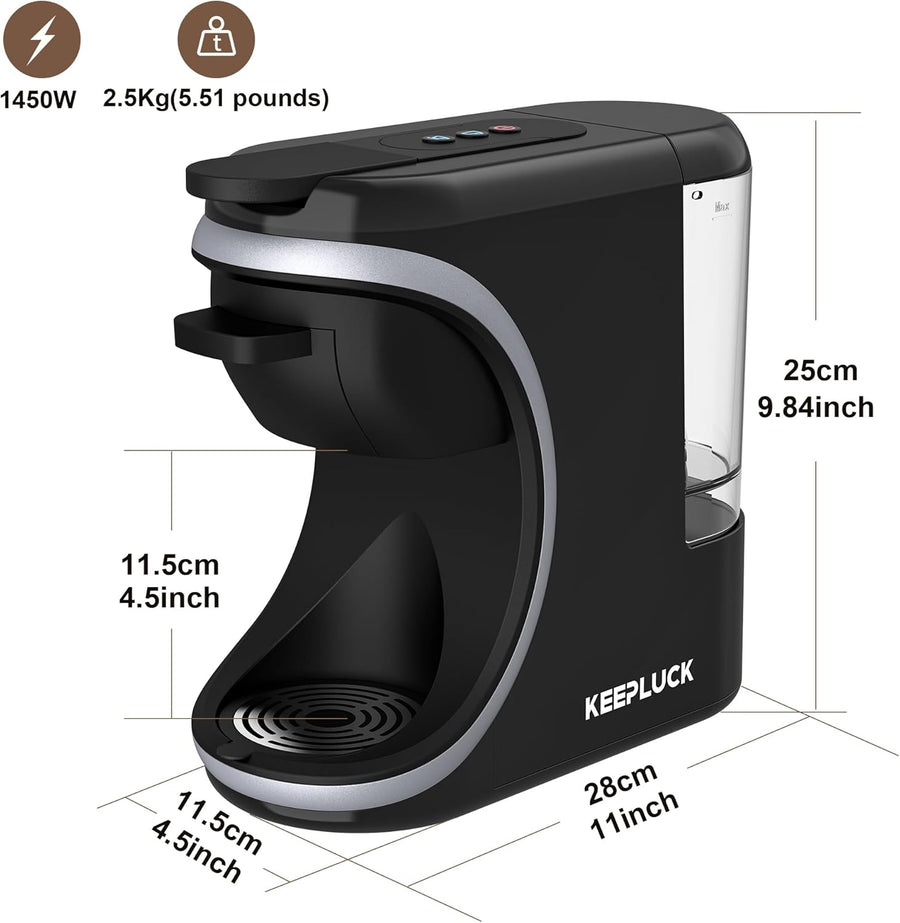 Machine à café 3 en 1, pour Nespresso Original/pour Dolce Gusto et le café moulu, réservoir d'eau d'une capacité de 600 ml