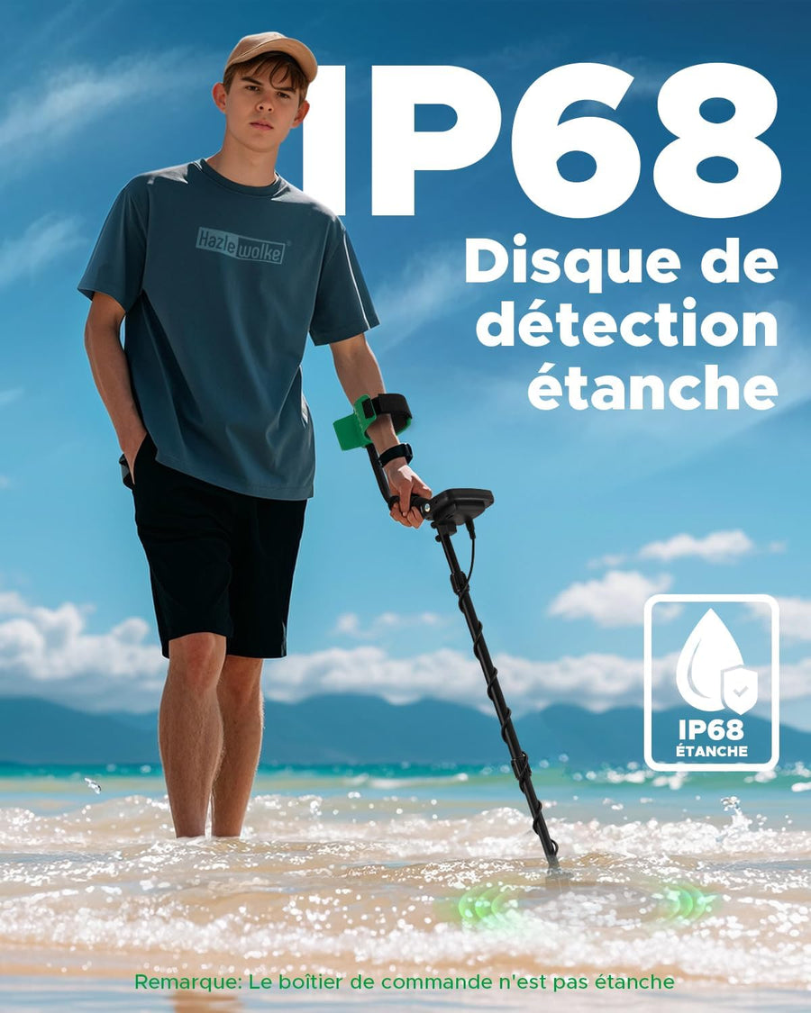 Detecteur de Metaux Professionnel Haute Précision avec Bobine Étanches de 10 Pouces, Kit de Détecteurs de Métaux Électriques pour la Plage