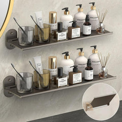 Lot de x2 Etagere Murale sans Percage, Petite Etagere Murale Metal, Étagere Salle de Bain, Etagere Adhesive Murale, Etagere Flottante Muralepour Cuisine, Salon, Bureau, Chambre (30 x 12 Cm)