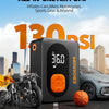 Gonfleur pneus Voiture, Compresseur à Air Portatif , Mini Compresseur Voiture Portable Electrique pompe a velo, Inflator Affichage Numérique et Lumière LED Vélos Motos Ballons Flexible de 15 cm