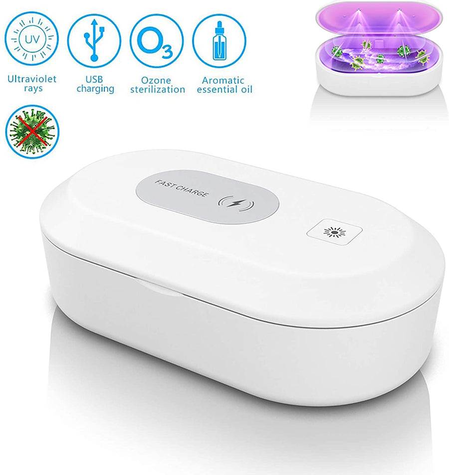 Boite Sterilisateur UV LED Bacterie Virus Chargeur Induction Portable Smartphone