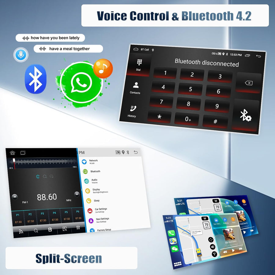 Autoradio 2G+64G 7“ Radio pour VW Golf 4 Polo Sharan Jetta MK4 T5 Multivan avec Carplay sans Fil Android Auto Bluetooth Autoradio avec Caméra de Recul WiFi GPS FM/RDS Mirror Link SWC +Canbus