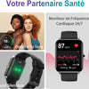 Montre Connectée Appels Bluetooth Assistant Vocal Intégré Ecran 1,69" Etanche Tracker NOIR