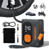 Gonfleur pneus Voiture, Compresseur à Air Portatif , Mini Compresseur Voiture Portable Electrique pompe a velo, Inflator Affichage Numérique et Lumière LED Vélos Motos Ballons Flexible de 15 cm