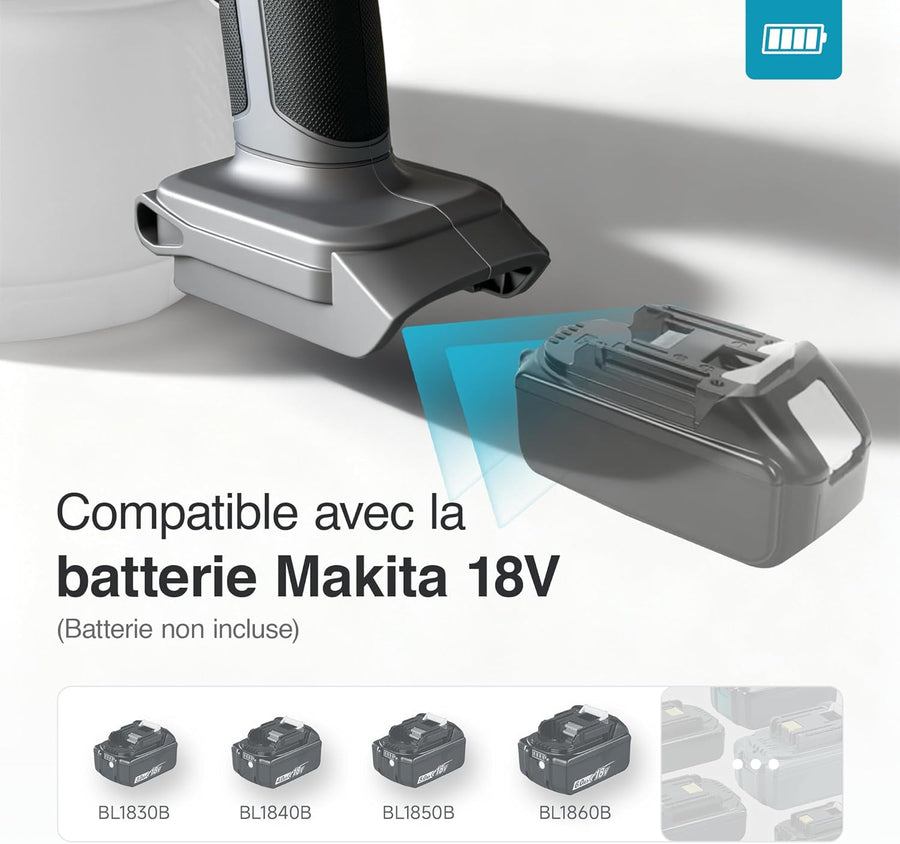 Pulvérisateur de Peinture sans Fil Tilswall - Compatible avec Les Batteries Mak 18V - Pistolet à Peinture Électrique à Moteur sans Balais pour Clôtures, Murs, Abris (Batterie Non Incluse)